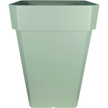 Quadratischer Blumenkasten - RIVIERA - SOLEILLA - Kunststoff - H53x39x39 cm - Grün-Argil