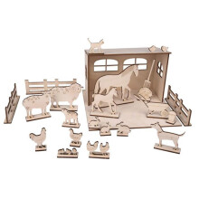 FSC Wooden Farmhouse 3D Decor Kit 45 piezas