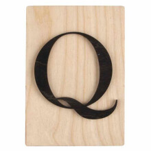 Oggetto decorativo - RAYHER - Lettera in legno 'Q' - 14,9 x 10,5 cm - Nero - Artigianale