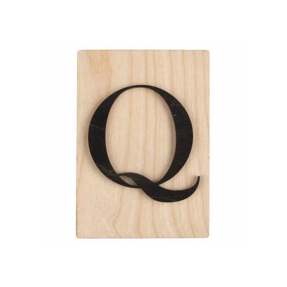 Decorative Item - Rayher - Wooden Letter 'Q' - 14.9 X 10.5 Cm - Black - Handmade 4006166314735