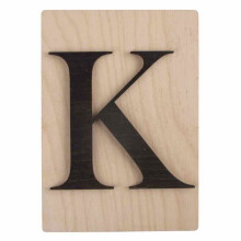Lettera in legno decorativa - RAYHER - K - 14,9 x 10,5 cm - Nero - Da parete