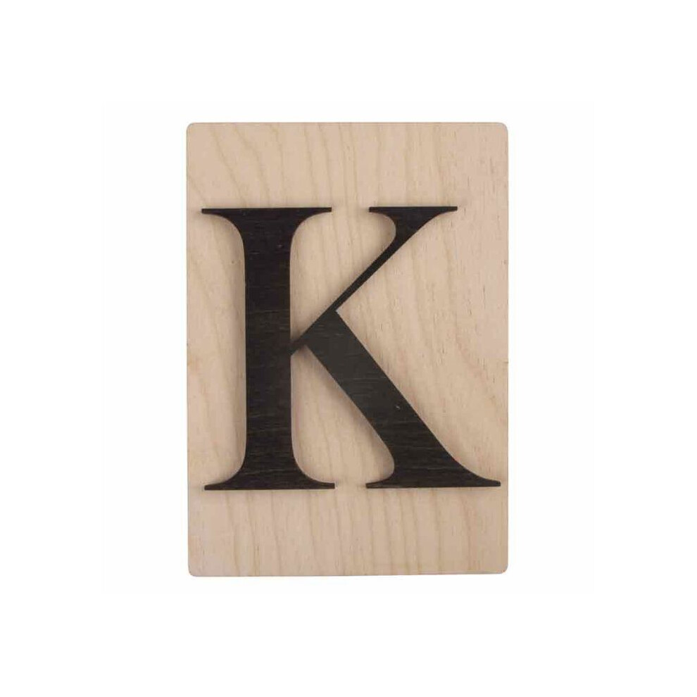 Wooden Decorative Letter - Rayher - K - 14.9 X 10.5 Cm - Black - Wall-Mounted 4006166314681