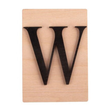 Wooden Letter - RAYHER - W - 14.8 x 10.5 cm - Black - Interior Decoration