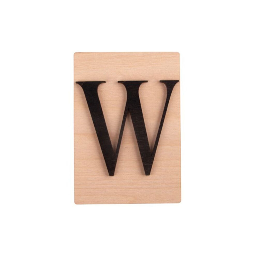 Wooden Letter - Rayher - W - 14.8 X 10.5 Cm - Black - Interior Decoration 4006166314797