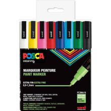 Pennarelli - POSCA - Set di 16 - Punta conica fine - Multicolore