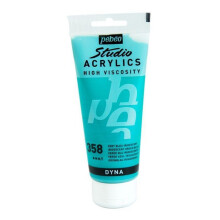 Peinture Acrylique - PEBEO - Tube Dyna Vert Bleu Irisdescent 100ml - Satiné - Extra-fine