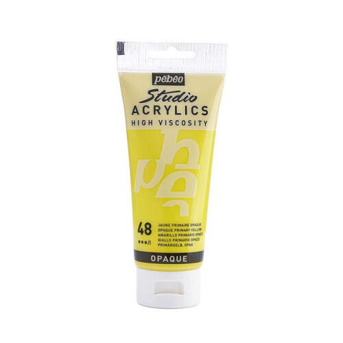 Acrylfarbe - Pébéo - Studio - Primärgelb - 100 ml - Satiniert