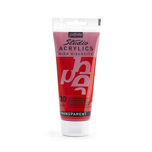 Acrylfarbe - Pébéo - Studio - Quinacridon-Scarlet - 100 ml - Satin - Mischtechnik