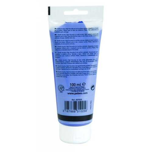Acrylfarbe - Pébéo - Studio Acrylics - Ultramarinblau - 100 ml - Satiniert 1