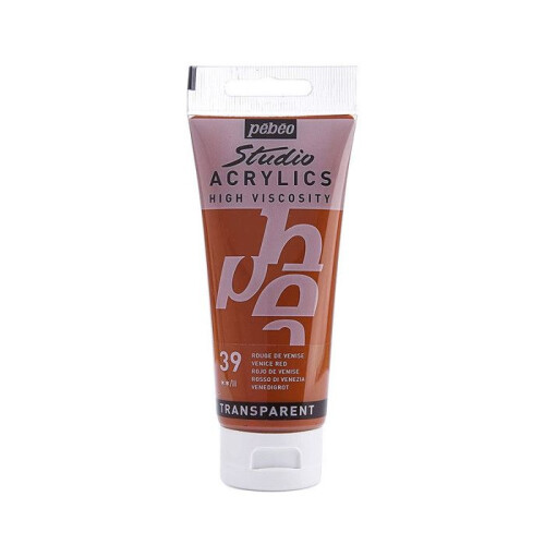 Acrylfarbe - Pébéo - Studio Acrylic - Venedigrot - 100 ml - Satiniert