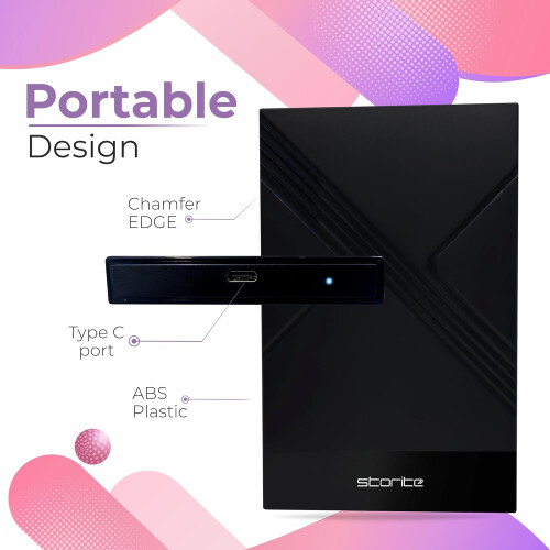 Storite 1TB External Hard Drive Type-C USB 2