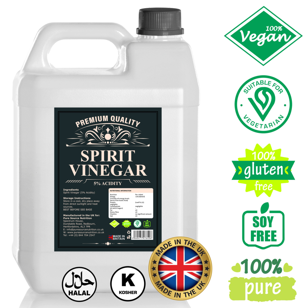 Spirit Vinegar 5 Litres Pickling / Cooking / Marinating / Cleaning White
