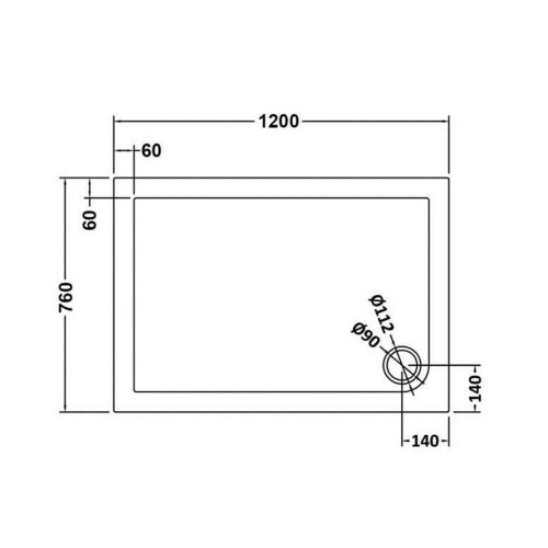 NES Home Slim 1200 x 760mm Rectangular Stone Resin Shower Tray Slate Grey 2