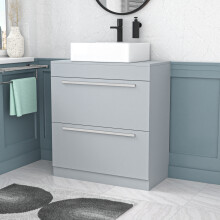 Nes Home Matte Grey 800mm Vanity Cabinet And Rectangle Counter Top Basin Sink