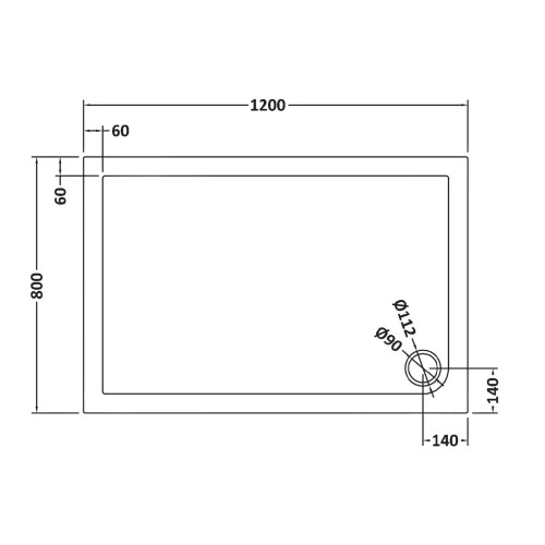 NES Home Harper Rectangle 1200 x 800mm Shower Tray Slate Grey 2