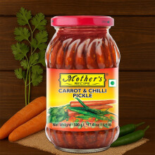 Mother's Recipe Carrot & Chilli Pickle 500g | Authentic Indian Spicy Pickle