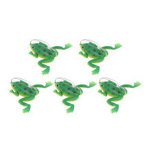 Weicher Gummi-Frosch Köder mit Haken, 4cm, 3g, 5 Stück, Grün, zum Angeln