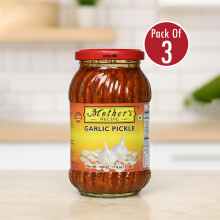 Mother's Recipe Garlic Pickle - 500g (Pack of 3) | Traditional Recipe | Versatile ingredient | Flavorful accompaniment