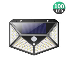 Außen-Solarlampe mit 100 LEDs, wasserdicht, mit PIR-Bewegungssensor, Weg- und Zaunleuchte