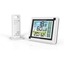 Wireless Weather Station with Indoor Outdoor Sensor Hygrometer Digital Thermometer with Large LCD jjm