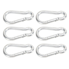 Nachhaltige 6 Stück Karabinerhaken, 8 cm verzinkt, für Klettern & Rettung