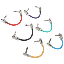 6Pcs Assorted Color Guitar Patch Cables Copper Core PU for Effector
