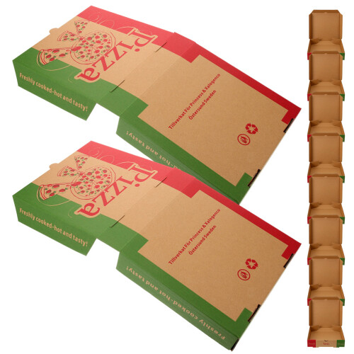 10pcs Foldable Design Pizza Box For 11.8x7.9x1.8in 2