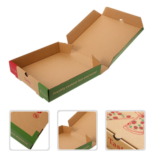 10pcs Foldable Design Pizza Box For 11.8x7.9x1.8in 1