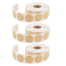 Round Sticker Labels Brown Kraft Paper 3pcs 1inch Diameter