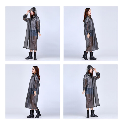 Raincoat Adults 1pcs Dark Grey Foldable Hooded For Riding