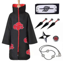 (2XL) Akatsuki Uchiha Itachi Anime Cosplay Unisex Costume Ninja Naruto Cloak Halloween Christmas Easter Party Dresses m