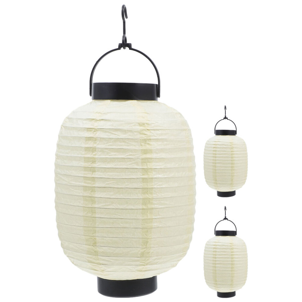Masteelf  3 Pcs Paper Lantern Asian Lanterns Flicker Flickering Beige-image-OPC-PJZJKFJ-NEW