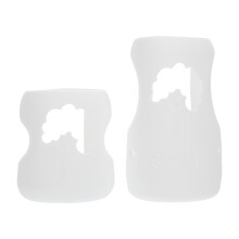 2 Pcs Baby Bottle Anti Drop Cover Milk Bottles Newborn White