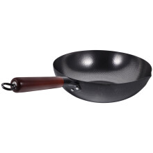 Traditional Black Iron Wok Pan Non-Stick Deep Frying Pan