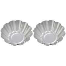 2Pcs Premium Aluminum Egg Tart Mold Non-Stick Bakeware for Home Use