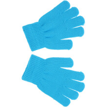 children's knitted gloves 4-12 years blue five finger autumn winter