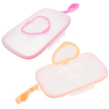 2Pcs Portable Baby Wipe Case PP Silicone Travel Wipes Dispenser Holder
