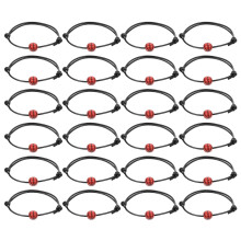 24pack Basketball Charm Wristband Black Adjustable For Girls