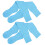 Socks Sky-Blue Polyester 2pcs 11.8x3.9x0.2in 4