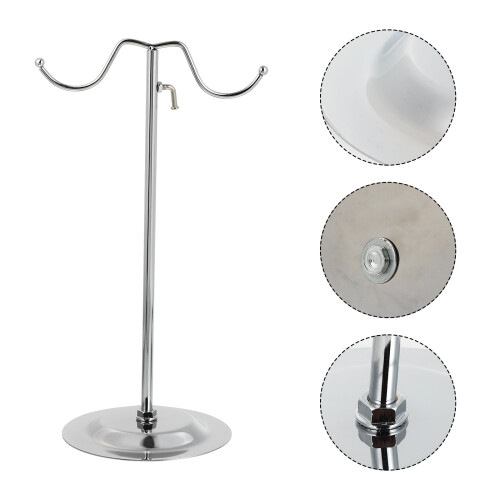 Silver Handbag Stand Luggage Display Rack Liftable Storage 2