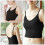 1St Katoenen Crop Top Dames Zwart Ring Met Padding 8
