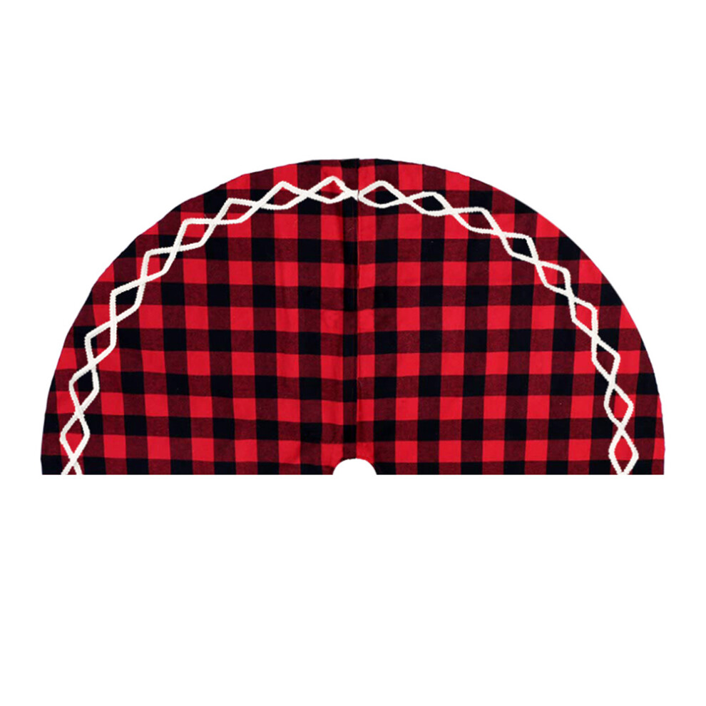 1pc Plaid Tree Skirt Cloth Christmas Tree Skirt Lace-image-OPC-PJZK7QW-NEW