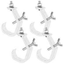 4 Pcs Round Banana Clip Lamp Hook 13.50x9.00x2.50cm Silver
