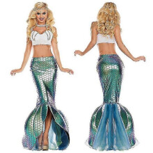 (M) New Women's Mermaid Princess Dress Sexy Fish Tail Skirt Halloween Carnival Party Cosplay Costume