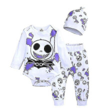 (80cm) Halloween Children's Clothing Romper Pants Hat Three-piece Set Infant Suit