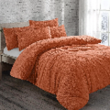 Tangerine Cozy Teddy Bear Fleece Duvet Cover Set | Sherpa Thermal & Soft Warm Bedding for Ultimate Comfort (King)