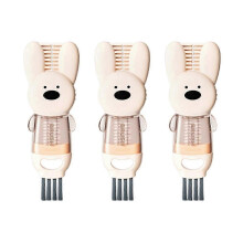 PARK3pcs 3-in-1 Lid Brush Multi-Functional Cleaning Brush Bottle Nipple Rim Fluted Cup Brush