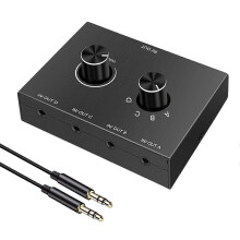 PARK3.5mm Audio Switcher Switch Stereo Headphone Speaker Splitter Selector Box