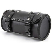 PARKMotorcycle suitable fork Bag PU Leather Bicycle Handlebar Tool Pouch Sissy Bar Roll Storage Bag Saddle