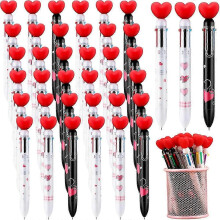 PARK36 Pcs Valentine'S Day Heart Shape Pens Bulk, Retractable Ballpoint Pens suitable for Valentine'S Day